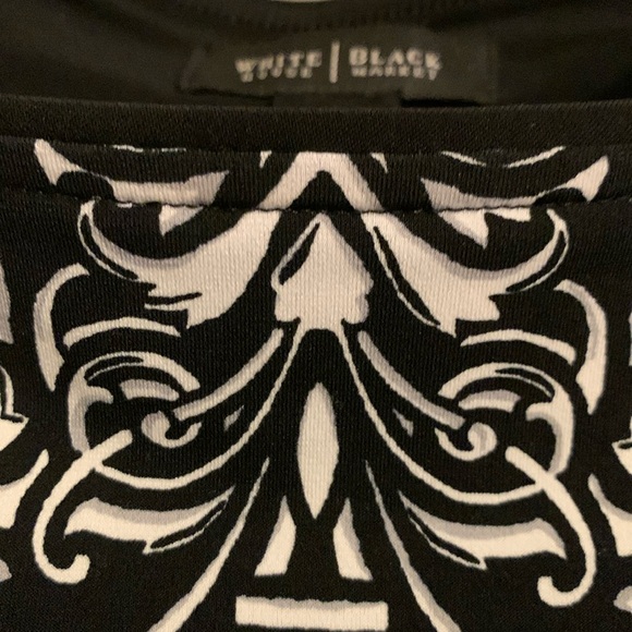 WHBM Long Sleeve Dress, Stretchy, Diamond Geo Print, Scoop Neck, Pop Over, NWOT - Picture 4 of 8